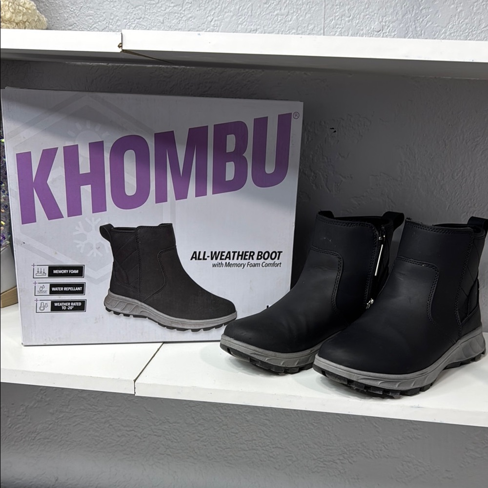 Khombu Black Memory Foam Boots